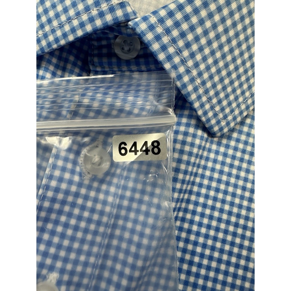 Collars & Co. Blue White Check Dress Collar Mens Polo Shirt Size XL - Picture 7 of 7